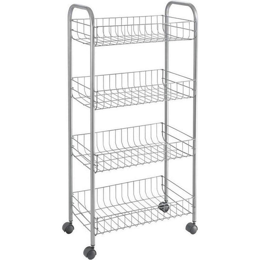 Metaltex keuken badkamer opbergtrolley ascona 41x23x84 cm wieltjes