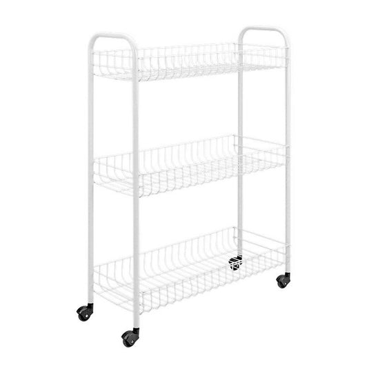 Tomado-metaltex slim keukentrolley met wielen 23x56x84 cm wit