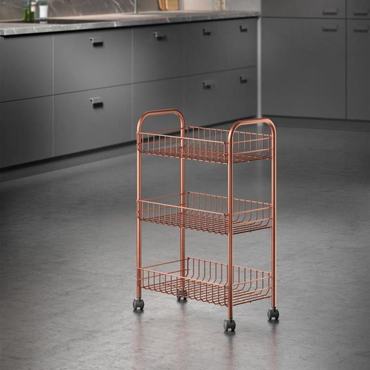 Metaltex badkamer keukentrolley lugano koper