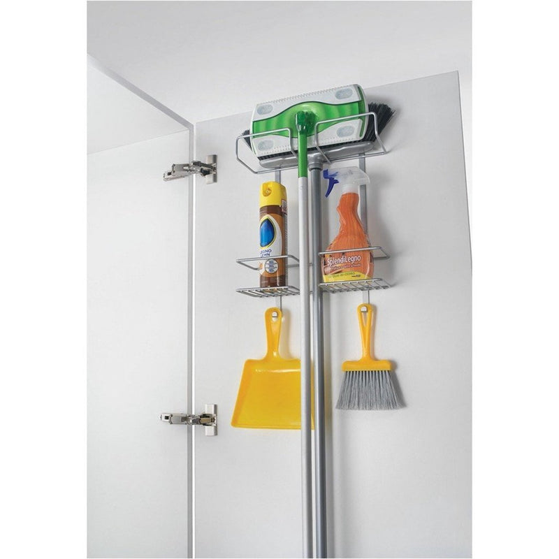 Load image into Gallery viewer, Metaltex over the door space saver rek voor schoonmaakspullen 30x46x12 cm zilver
