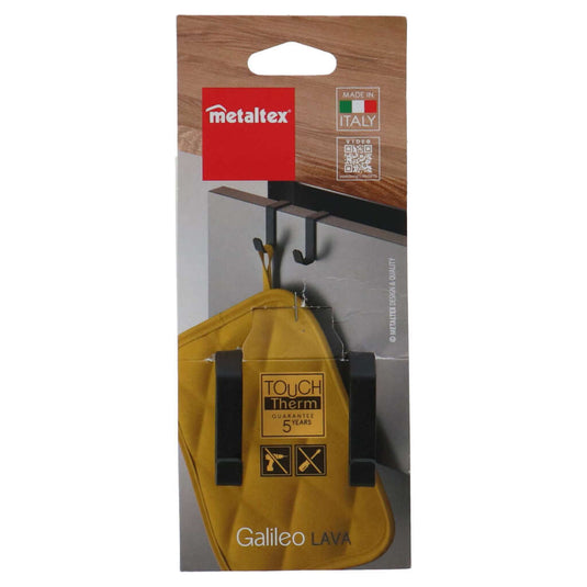 Metaltex dubble kasthaak zwart metaal