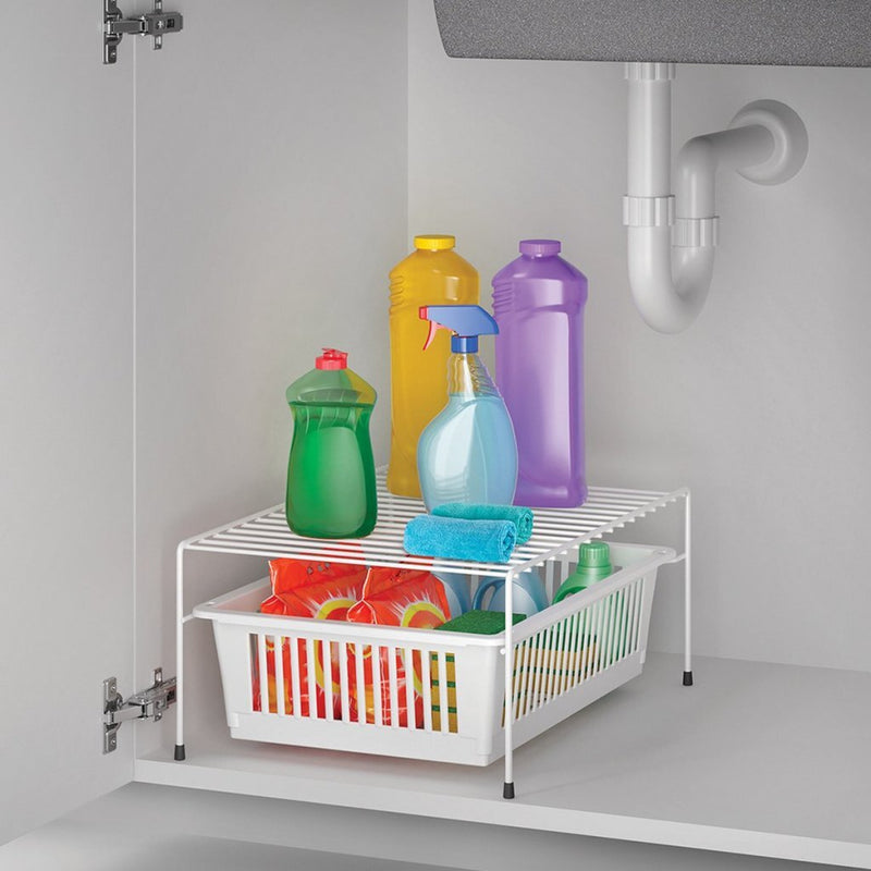 Load image into Gallery viewer, Metaltex dino rek + mand 33x45x20 cm wit
