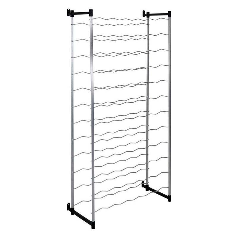 Load image into Gallery viewer, Metaltex bardolino flessenrek voor 72 flessen 59x26x124 cm zilver zwart
