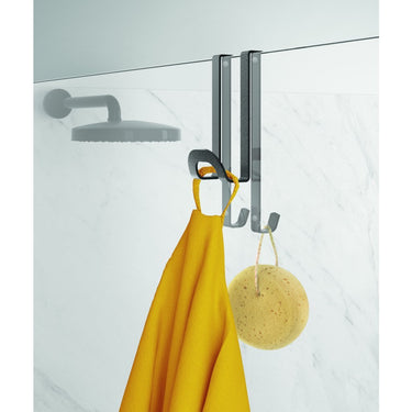 Metaltex dubbele haak voor aan douchewand 5x6x14 cm zwart