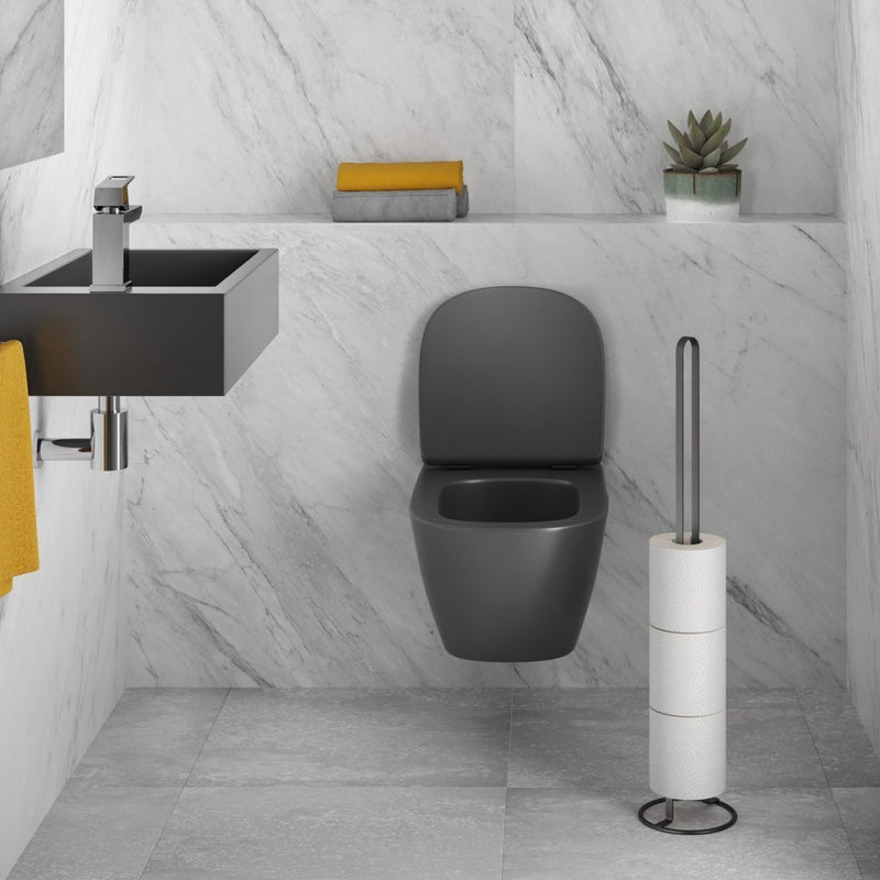 Load image into Gallery viewer, Metaltex toiletrolhouder voor 5 rollen 58x13 cm zwart
