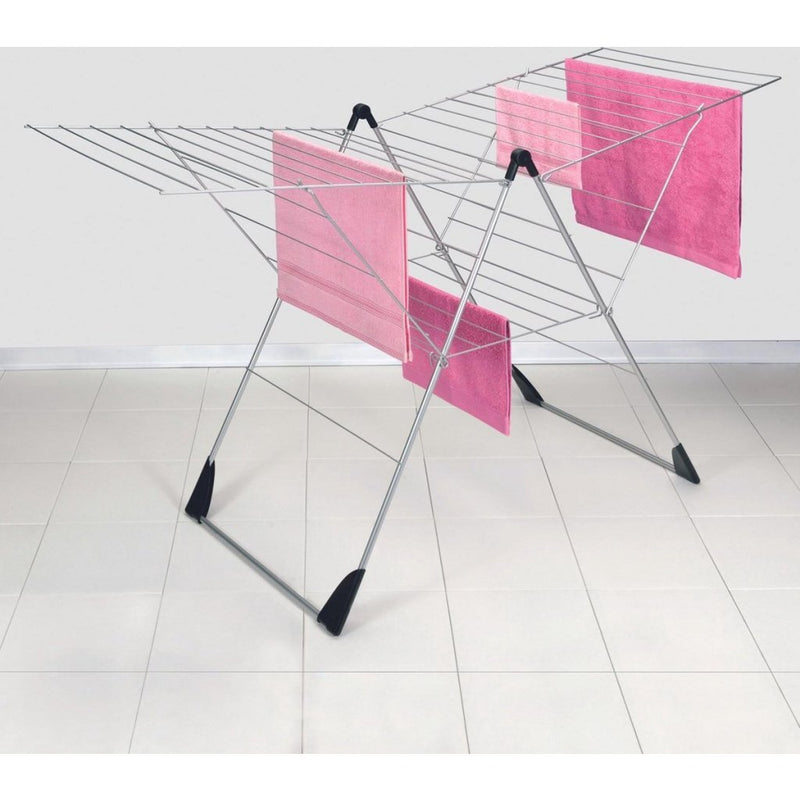 Load image into Gallery viewer, Metaltex vento droogrek 30 m lijn 110x177x67 cm zilver zwart
