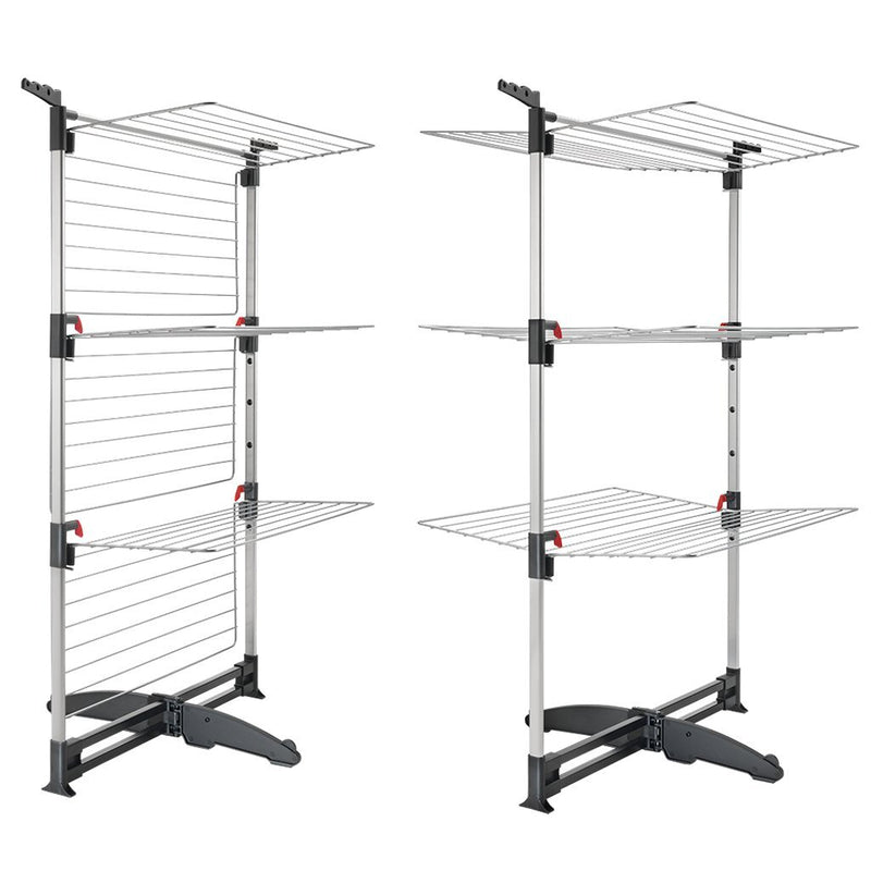 Load image into Gallery viewer, Metaltex ciclone vario droogtoren 38 m drooglengte zilver zwart
