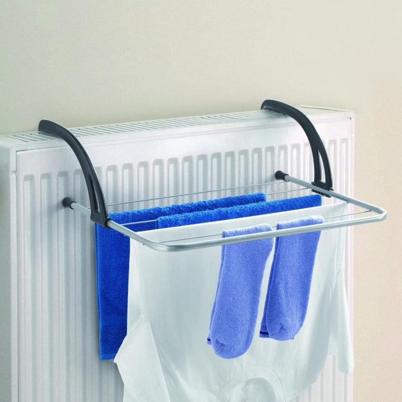 Load image into Gallery viewer, Metaltex favonio radiator-balkon droogrek 3 m drooglijn zilver zwart
