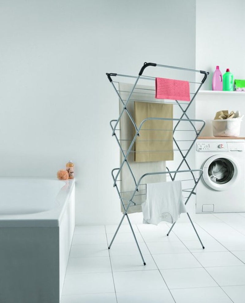 Load image into Gallery viewer, Tomado-metaltex tomado metaltex concerto droogrek 14 meter zilver met haakjes voor kledinghangers
