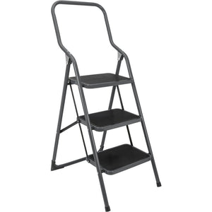Metaltex huishoudtrap kappa 3 46x62x136 cm rvs grijs zwart