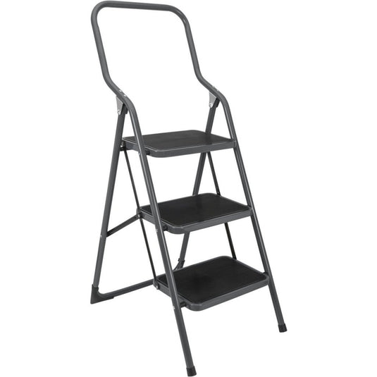Metaltex huishoudtrap kappa 3 46x62x136 cm rvs grijs zwart