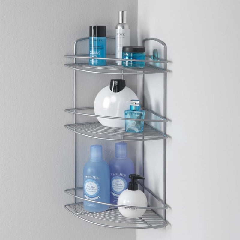 Load image into Gallery viewer, Metaltex onda badkamer-hoekrek 3 etages 22x22x53 cm zilver
