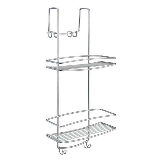 Metaltex doucherek 2-laags met haken onda zilverkleurig