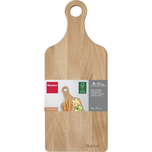 Metaltex beukenhouten plank met greep 34x14 cm