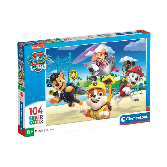 Clementoni supercolor puzzel paw patrol 104 stukjes