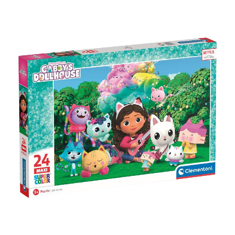 Load image into Gallery viewer, Clementoni supercolor puzzel gabbys dollhouse 24 maxi stukjes
