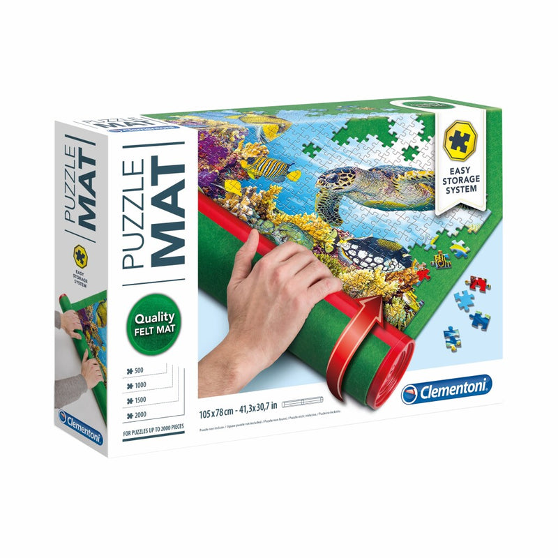 Load image into Gallery viewer, Clementoni vilten puzzel mat 105x78 cm groen
