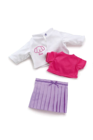 Trudi kleding 36 cm. set paarse rokje