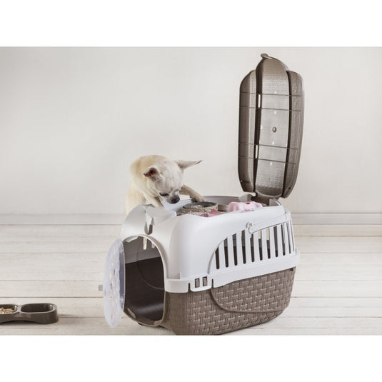 Bama pet transportbox 52x33x34 cm taupe wit