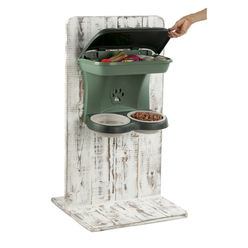 Load image into Gallery viewer, Bama pet hondenvoederbak 48x27x42 cm groen
