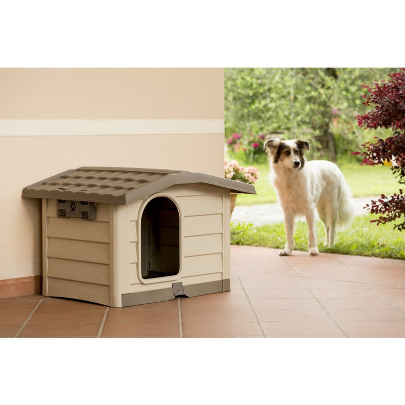 Load image into Gallery viewer, Bama pet cuccia hondenhok 110x94x77 cm beige taupe

