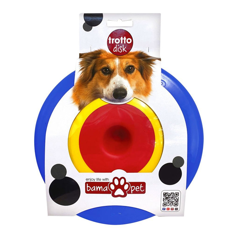 Load image into Gallery viewer, Bama pet trotto disk hondenspeelgoed 24.5x4.5 cm blauw geel rood
