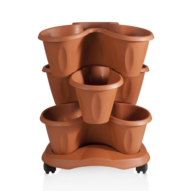 Load image into Gallery viewer, Bama trifoglio plantenbak met wieltjes 40x51 cm terracotta
