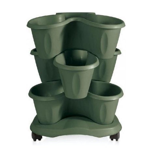 Bama trifoglio plantenbak met wieltjes 40x51 cm groen