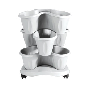 Bama trifoglio plantenbak met wieltjes 40x51 cm wit