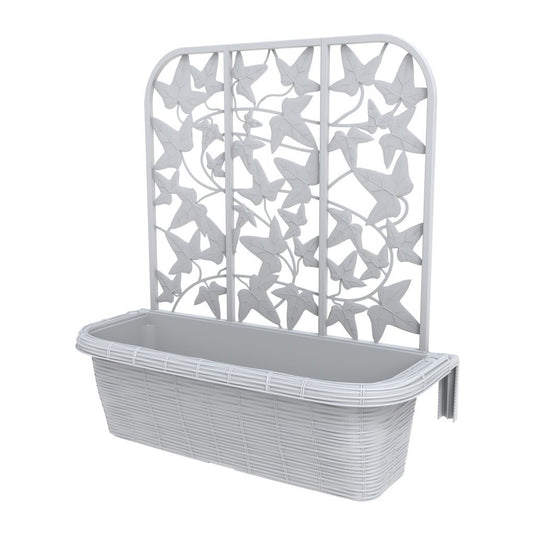 Bama fioriera bloem-balkonbakken privacy 60x22x64 cm 2 stuks wit