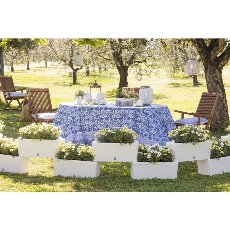 Load image into Gallery viewer, Bama brick koppelbare plantenbakken 75l 59x23x27 cm 5 stuks wit
