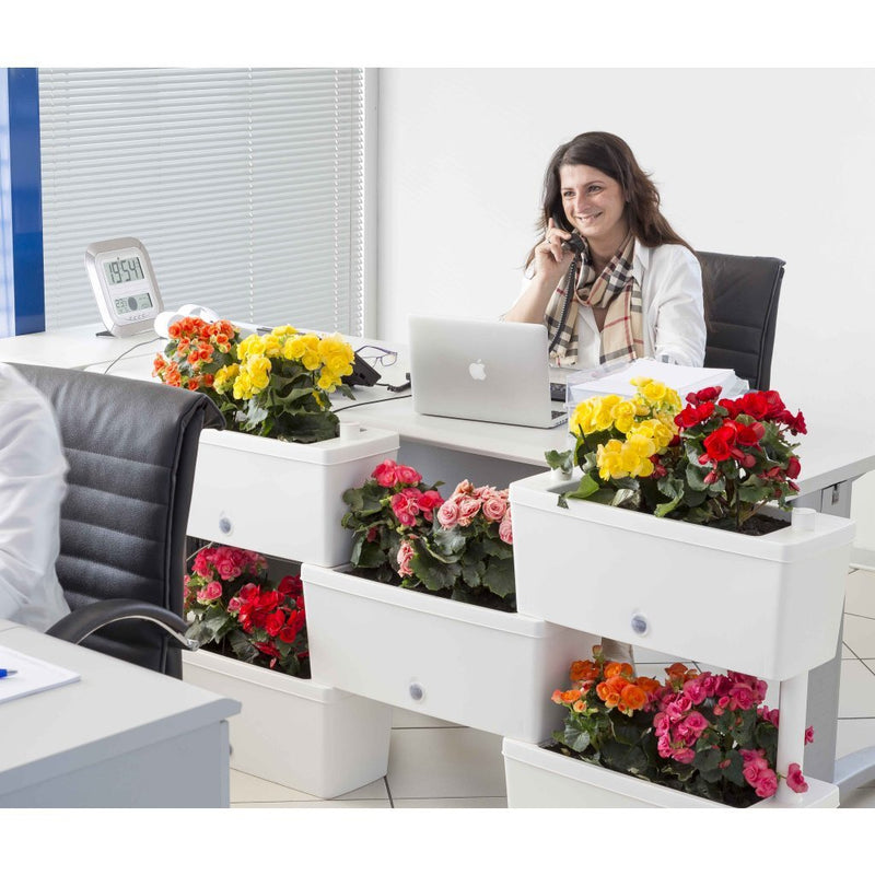 Load image into Gallery viewer, Bama brick koppelbare plantenbakken 75l 59x23x27 cm 5 stuks wit
