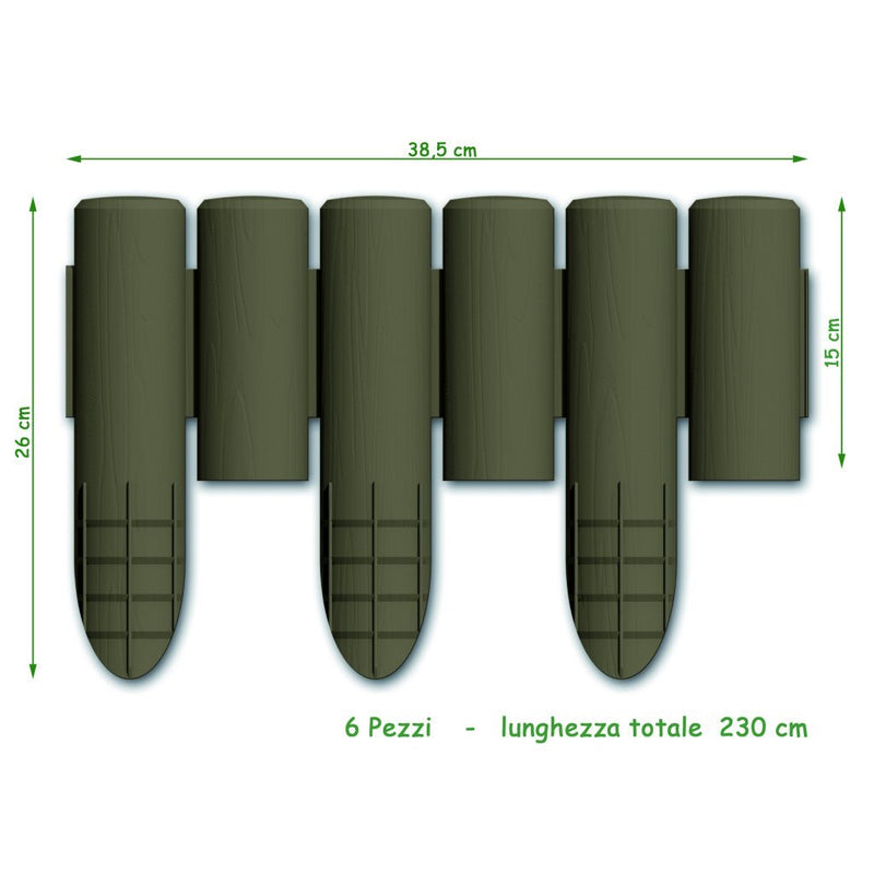 Load image into Gallery viewer, Bama tuin modulaire rand imitatiehout 38.5x15 cm 6 stuks bruin
