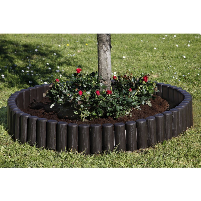 Load image into Gallery viewer, Bama tuin modulaire rand imitatiehout 38.5x15 cm 6 stuks bruin
