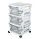 Bama insieme ladesysteem met wieltjes 3 laden 36x40x62 cm wit transparant