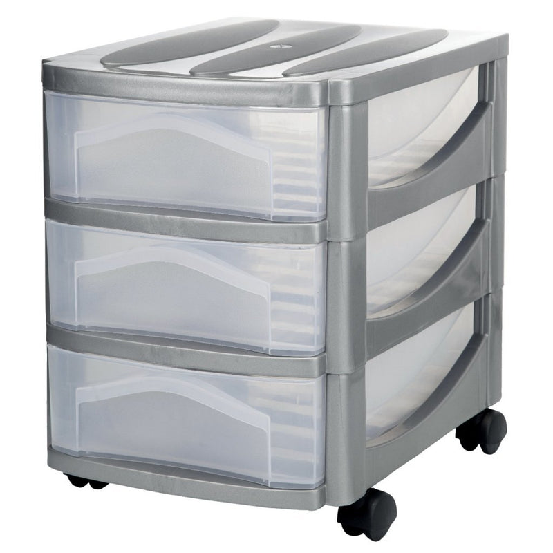 Load image into Gallery viewer, Bama big hobby ladesysteem met 3 laden 30x30x40 cm zilver wit
