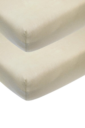 Meyco baby uni hoeslaken juniorbed - 2-pack - sand - 70x140 150cm