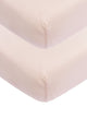 Meyco baby uni hoeslaken wieg - 2-pack - soft pink - 40x80 90cm