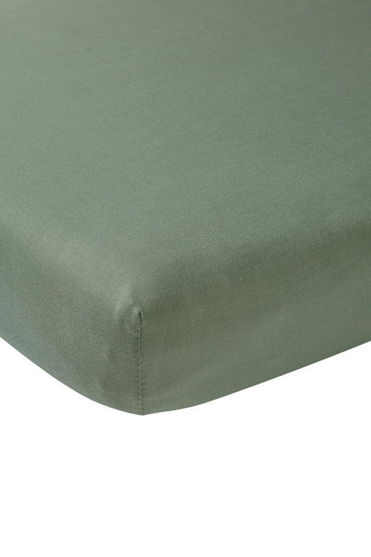 Meyco baby uni hoeslaken ledikant - forest green - 60x120cm