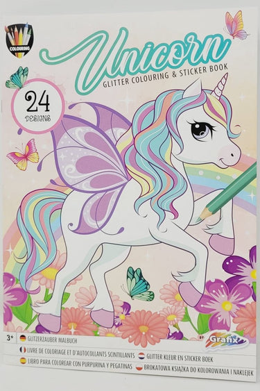 Grafix a4 glitter kleur- en sticker boek