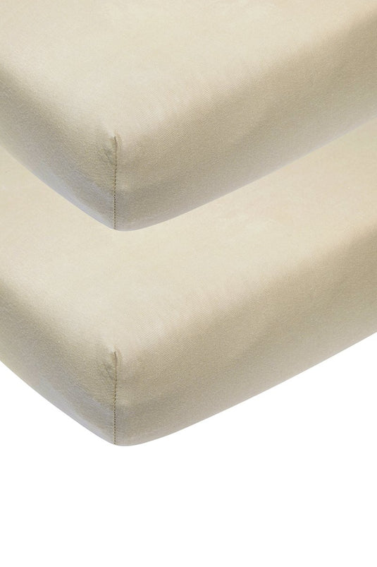 Meyco baby uni hoeslaken co-sleeper - 2-pack - sand - 50x90cm