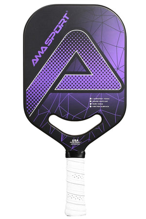 Ama sport pickleball paddle pp001-c1p paars zwart – graphite surface – 20 mm kern – aero-duraedge cx forged handle –