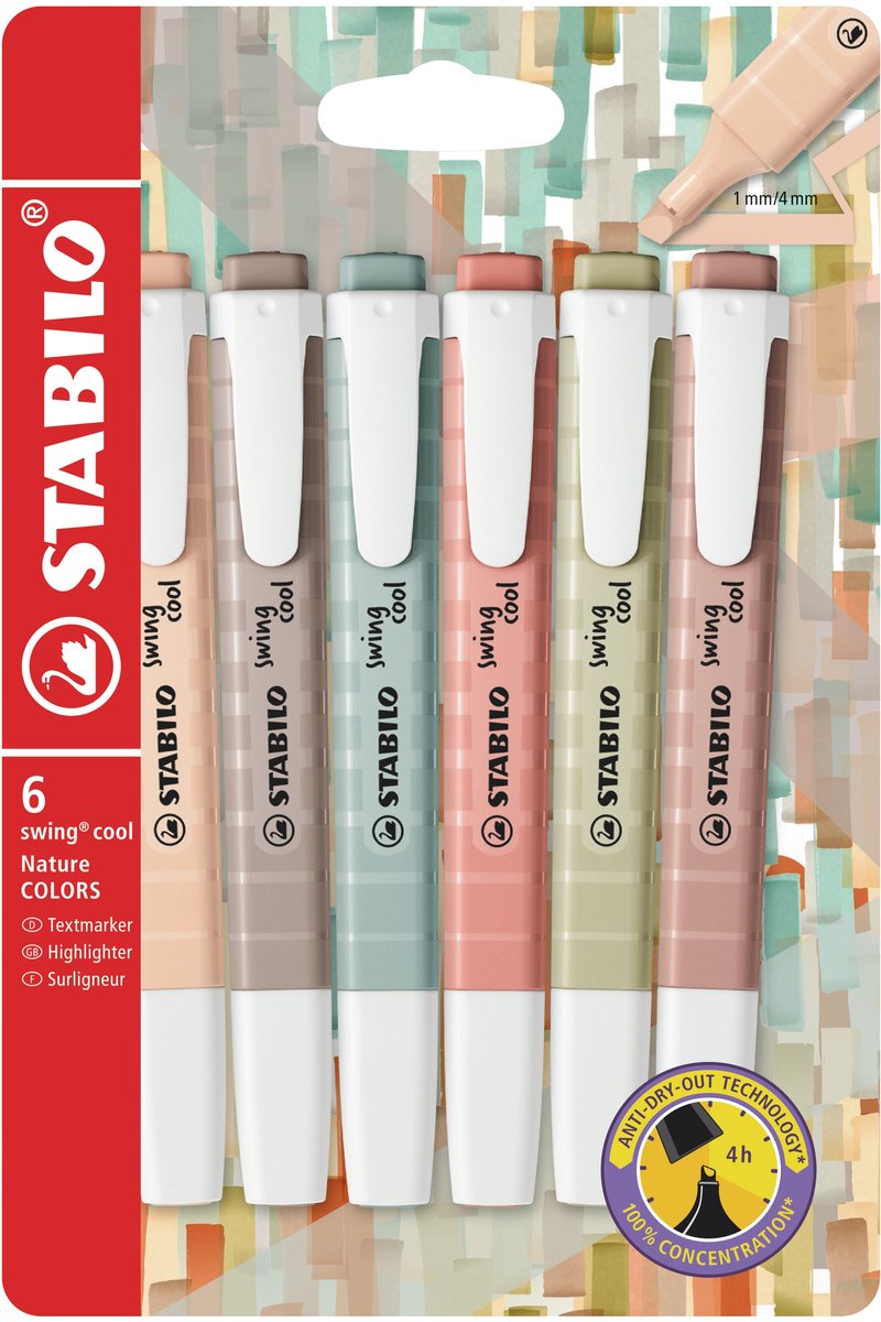 Afbeelding laden in galerijviewer, Stabilo swing cool naturecolors markeerstiften - 6dlg.
