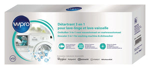 Wpro anti-kalk en ontvetter in een 12 stuks wasmachine vaatwasmachine
