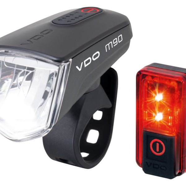 VDO verlichtingsset Eco light M90FL USB 90 Lux + RED PLUS RL