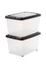 Iris rollerbox opbergbox - 50l - kunststof - transparant zwart - set van 2