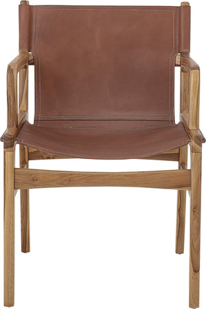 Bloomingville - ollie loungestoel - bruin - leer