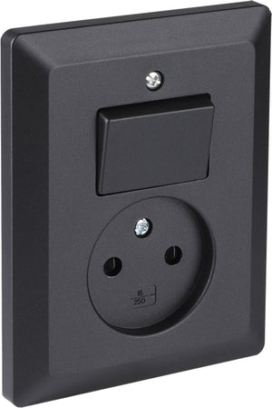 Q-link combinatie - inbouw - wissel - met aanraakbeveiliging - zwart