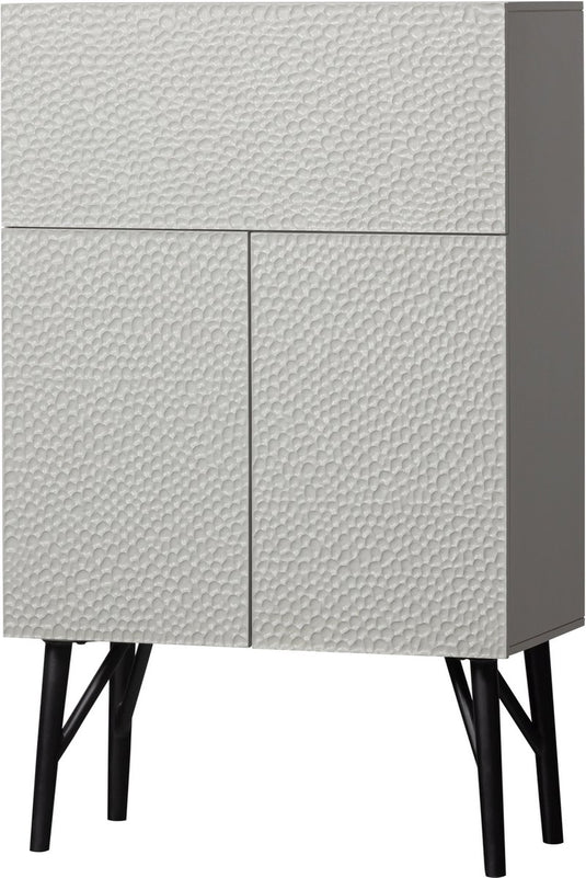 Woood carved drankkast - hout - mist - 146x90x46