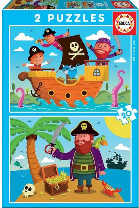 Educa - puzzel - 2 x 20 stuks - piraten